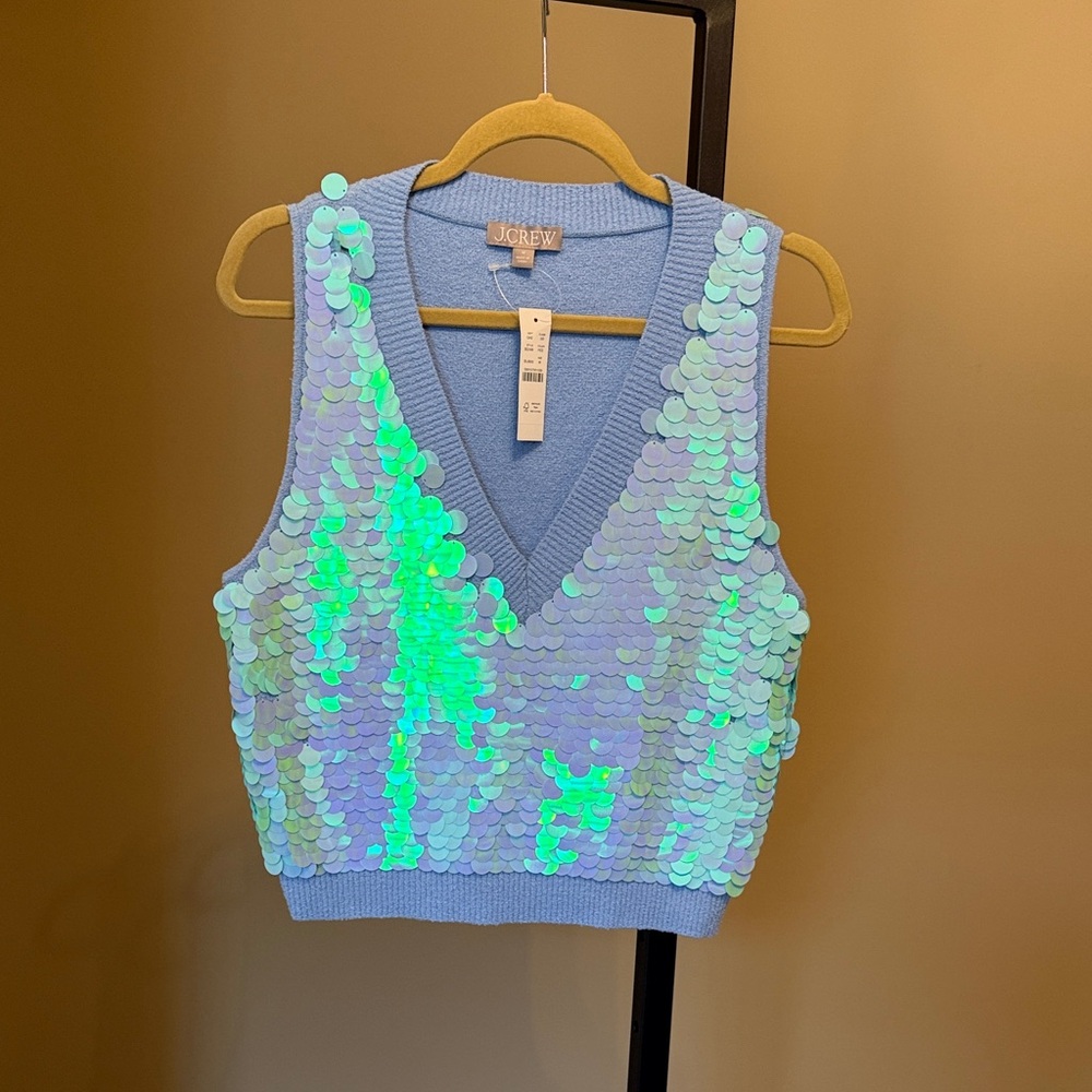 J. Crew Light Blue Vest Size Med.